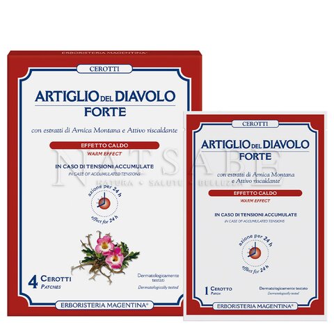 Erboristeria Magentina - Artiglio del Diavolo Forte - Cerotti per dolori muscolari e articolari - 4 cerotti | Rimedi naturali |  Erboristeria Natsabe: vendita online | erbe officinali, tisane, integratori