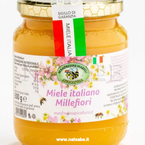Apicoltura Manfredini Mario - Organic Multiflower Honey - 400 g | Honey | Erboristeria Natsabe: online selling