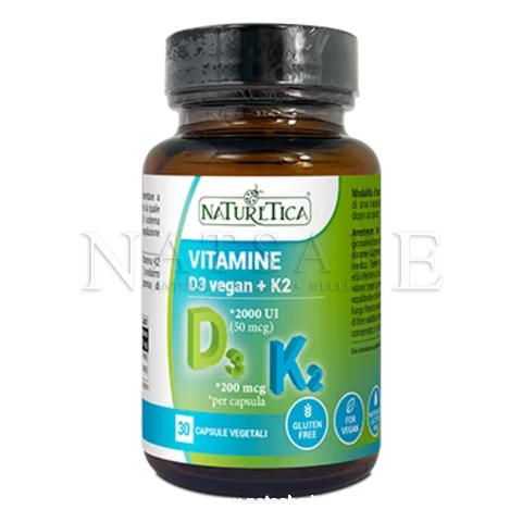Naturetica - Vitamine D3 vegan+K2 - 30 capsule da 437 mg | Vitamins and Minerals | Erboristeria Natsabe: online selling